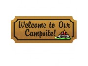 Carved Cedar Camping Sign